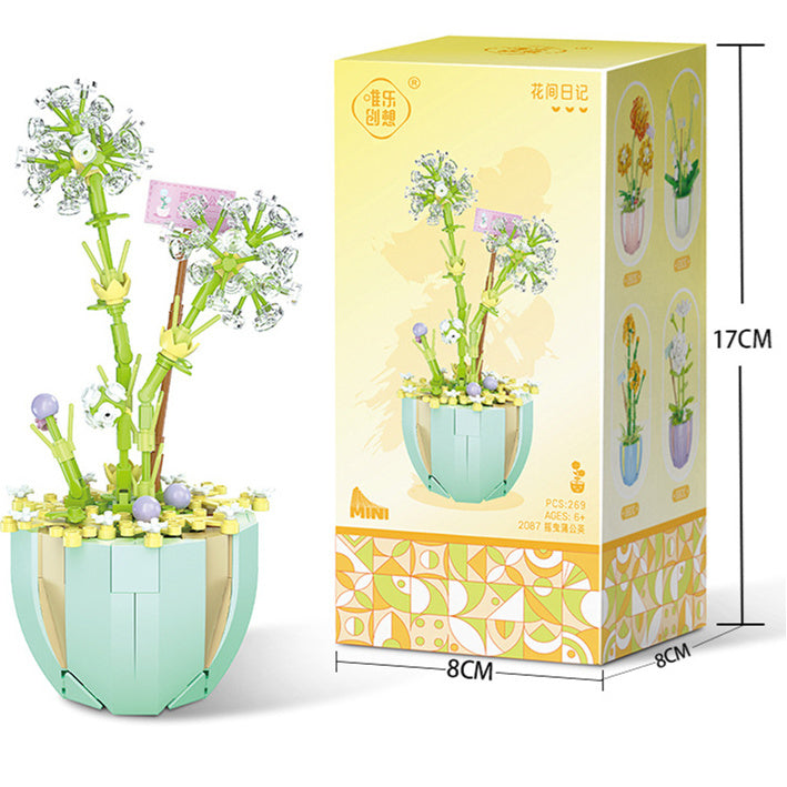 Building Block Puzzle Toy Eternal Flower Potted Mini Succulent Potted Plant - 𝓢𝓱𝓸𝓹𝓵𝓮𝓬𝔂