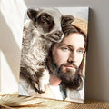 Oil Painting Of Jesus And Sheep - Belief Gifts To Christians Canvas With Frames - 𝓢𝓱𝓸𝓹𝓵𝓮𝓬𝔂