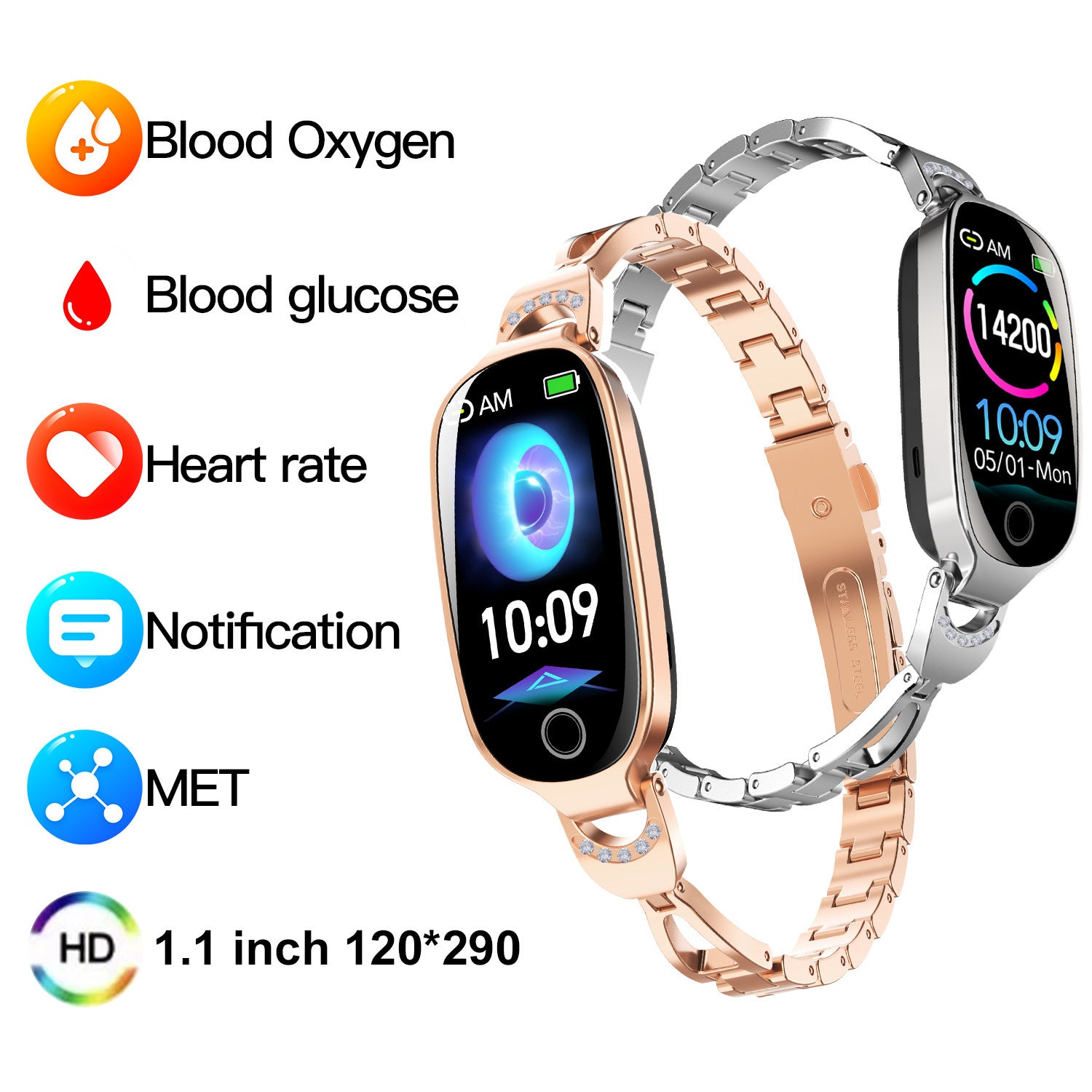 Women's Smart Watch Non-invasive Blood Glucose Menstrual Reminder - 𝓢𝓱𝓸𝓹𝓵𝓮𝓬𝔂