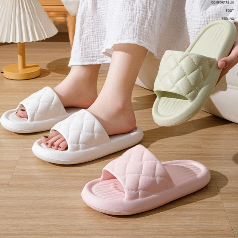 New Rhombus Home Slippers Summer Non-slip Floor Bathroom Slipper Lightweight Simple House Shoes For Women Men - 𝓢𝓱𝓸𝓹𝓵𝓮𝓬𝔂