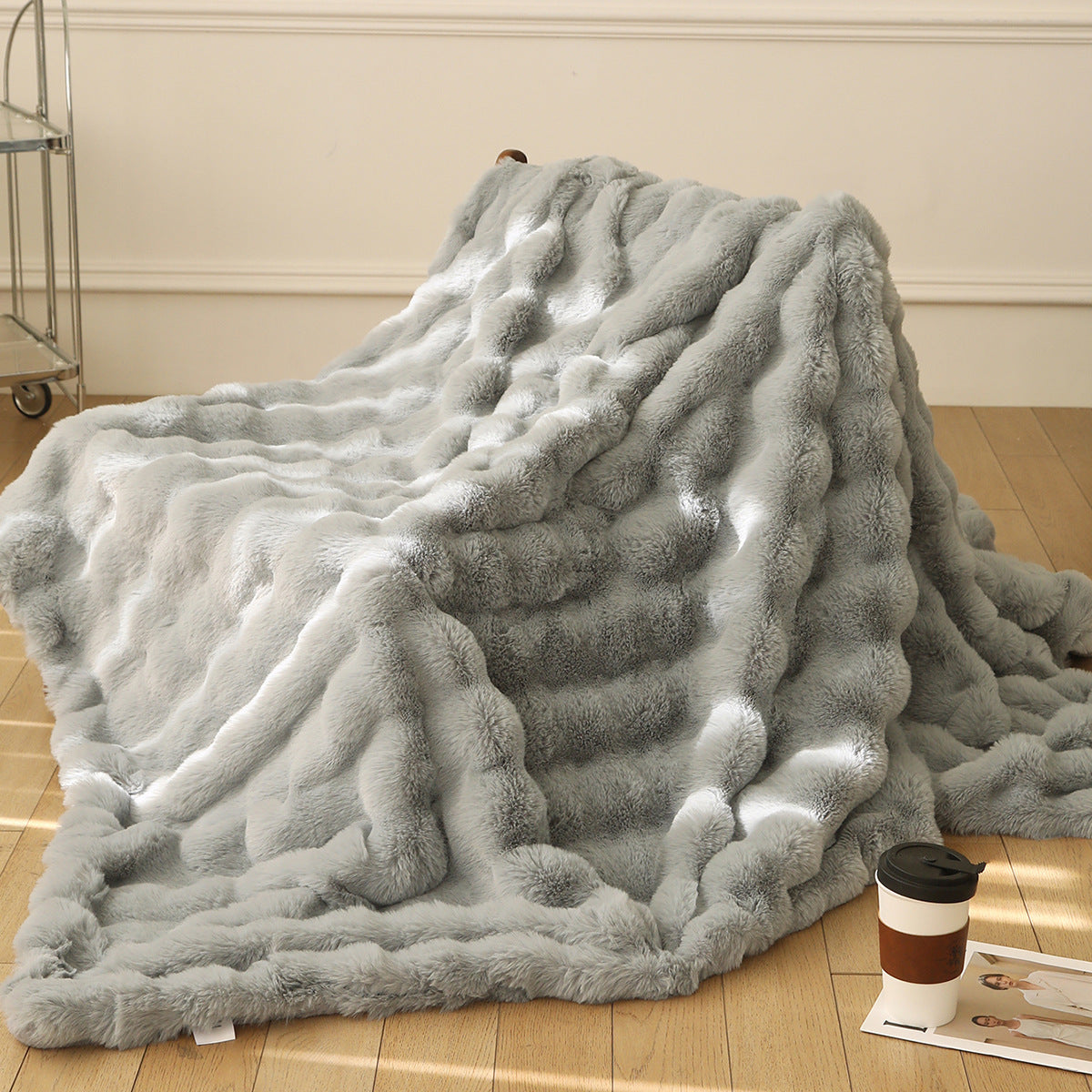 Polyester Carpet Rabbit Bubble Velvet Thickened Nap Blanket Quilt - 𝓢𝓱𝓸𝓹𝓵𝓮𝓬𝔂