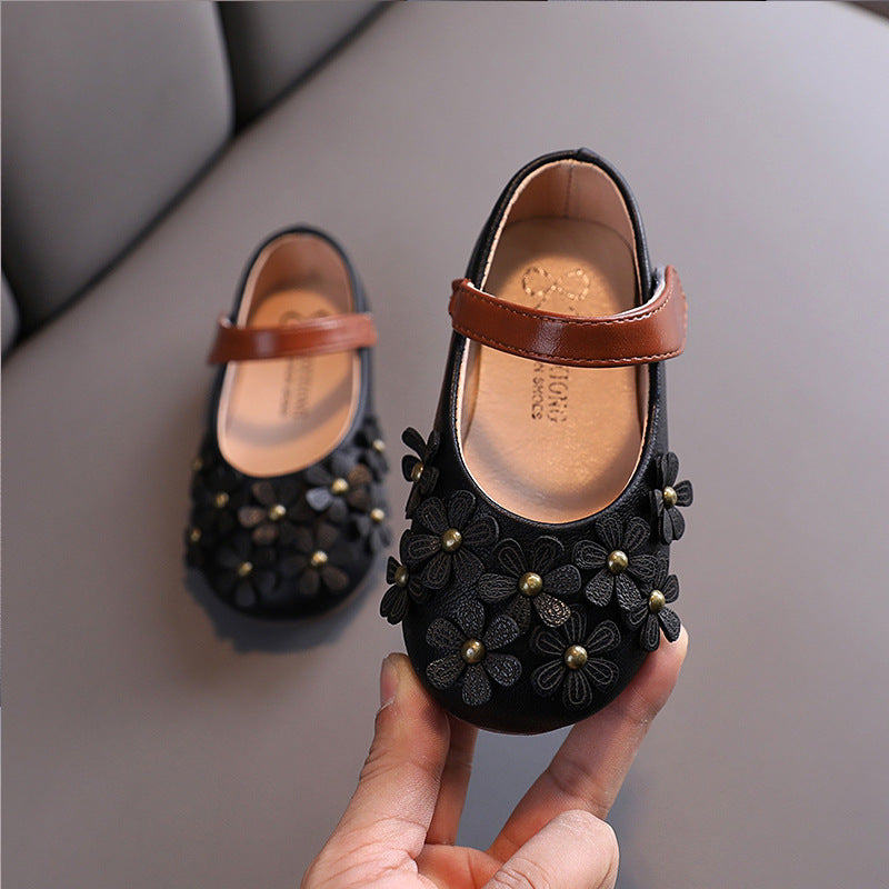 Girls' Small Leather Shoes, Female Babies, Flower Single Shoes, Soft Soles, Little Girls - 𝓢𝓱𝓸𝓹𝓵𝓮𝓬𝔂