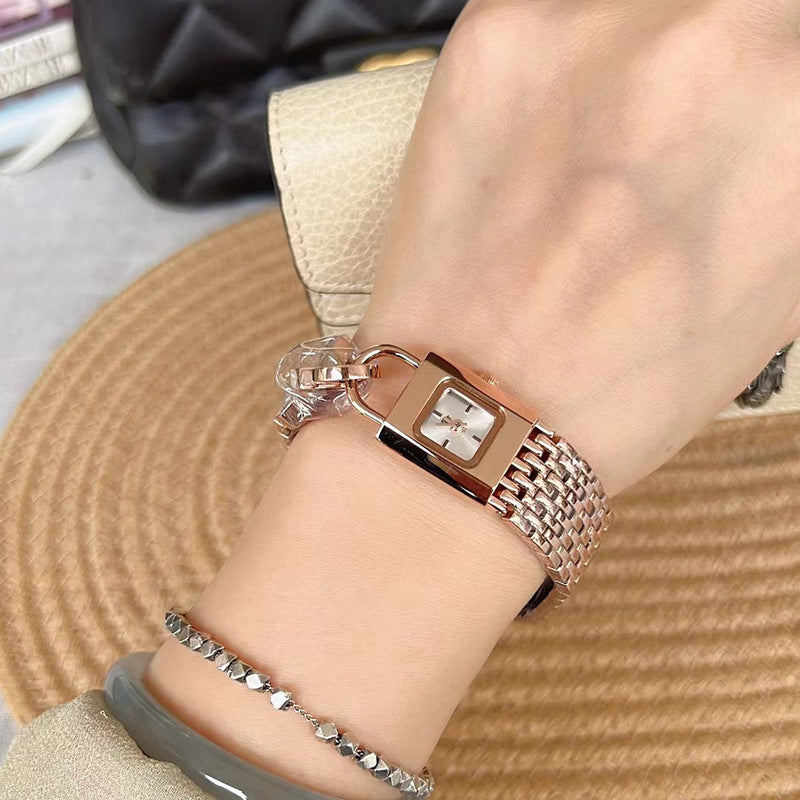 Lock Head Fashion Steel Watch Female Small Dial - 𝓢𝓱𝓸𝓹𝓵𝓮𝓬𝔂