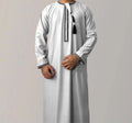 Solid Color Round Neck Embroidered Thick Tassel Oman Gowns Saudi Arabia Men - 𝓢𝓱𝓸𝓹𝓵𝓮𝓬𝔂