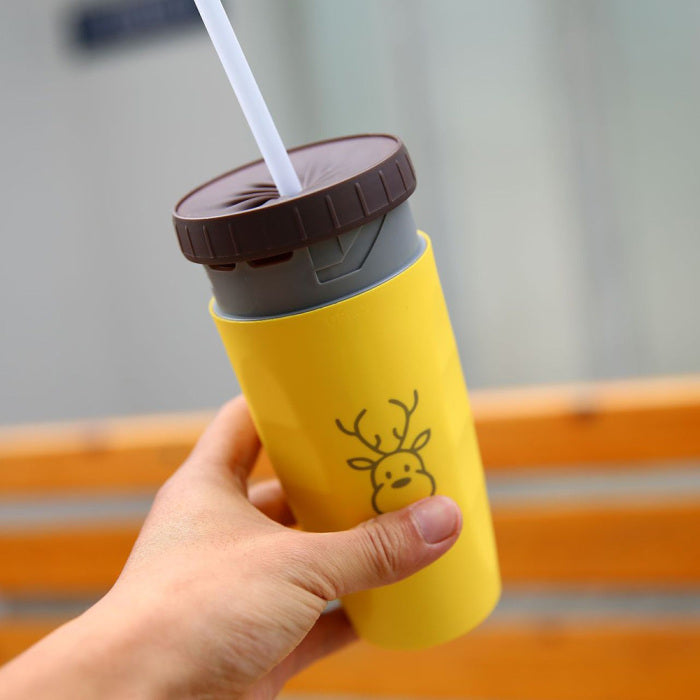 No Cover Twist Cup Travel Portable Cup Double Insulation Tumbler Straw Sippy Water Bottles Portable For Children Adults - 𝓢𝓱𝓸𝓹𝓵𝓮𝓬𝔂