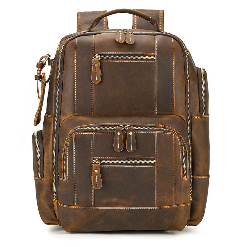 Retro Men's Backpack Cowhide Large Capacity 15-inch Computer Bag - 𝓢𝓱𝓸𝓹𝓵𝓮𝓬𝔂