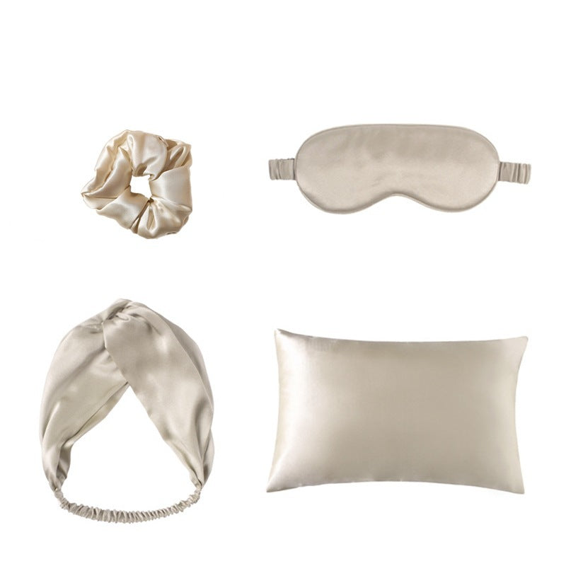 Double-sided Silk Eye Mask Pillowcase Hair Tie Four-piece Set - 𝓢𝓱𝓸𝓹𝓵𝓮𝓬𝔂