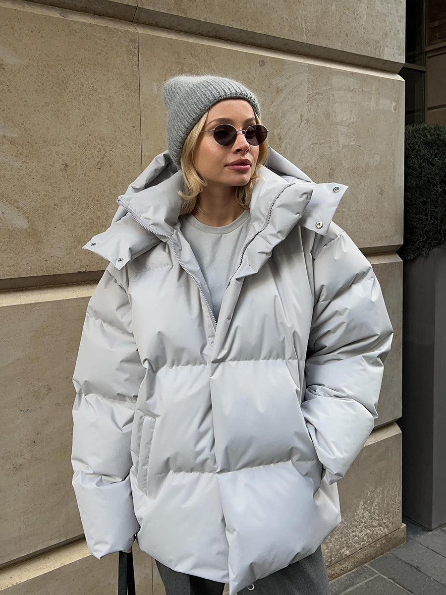 Fashion Coat With Removable Hood Cotton Jacket Winter Warm Windproof Loose Cotton Jacket Loose Parka Outerwear Clothing - 𝓢𝓱𝓸𝓹𝓵𝓮𝓬𝔂