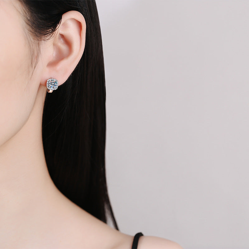 S925 Silver Moissanite Earrings Classic Elegant Square Bag - 𝓢𝓱𝓸𝓹𝓵𝓮𝓬𝔂