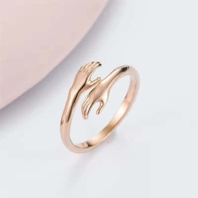 Alloy Simple Hands Hug Ring Opening Adjustable Jewelry - 𝓢𝓱𝓸𝓹𝓵𝓮𝓬𝔂