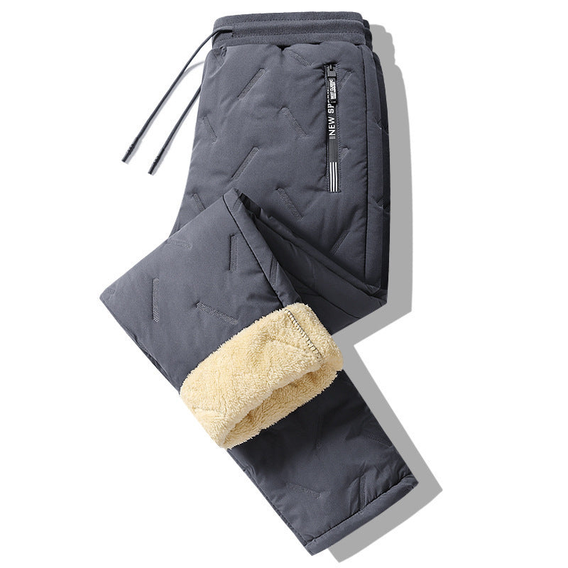 Winter Sweatwear Men Plush Thick Fleece Sweatpant Lambswool Thermal Trousers Casual Pants Waterproof Windproof Warm Cotton Pants - 𝓢𝓱𝓸𝓹𝓵𝓮𝓬𝔂