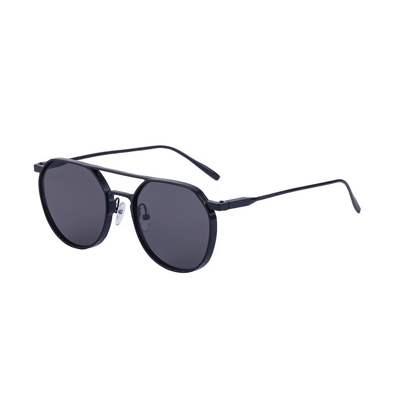 Men's Metal Double Beam Vintage Round Frame Sunglasses - 𝓢𝓱𝓸𝓹𝓵𝓮𝓬𝔂