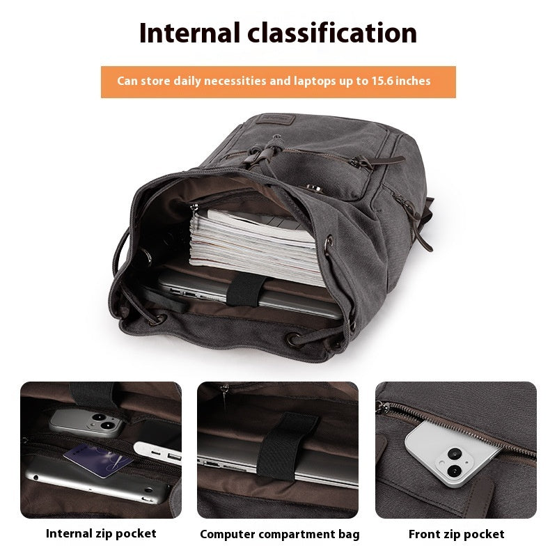 Retro Men's Canvas Backpack Small - 𝓢𝓱𝓸𝓹𝓵𝓮𝓬𝔂