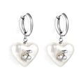 Versatile Personality Stainless Steel Circle Cherry Heart Pearl Earrings - 𝓢𝓱𝓸𝓹𝓵𝓮𝓬𝔂