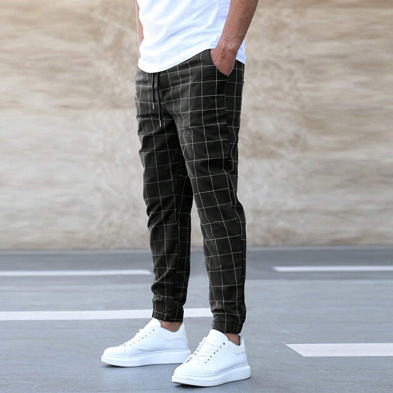 Fashion Plaid Print Pants Men's Casual Drawstring Trousers - 𝓢𝓱𝓸𝓹𝓵𝓮𝓬𝔂