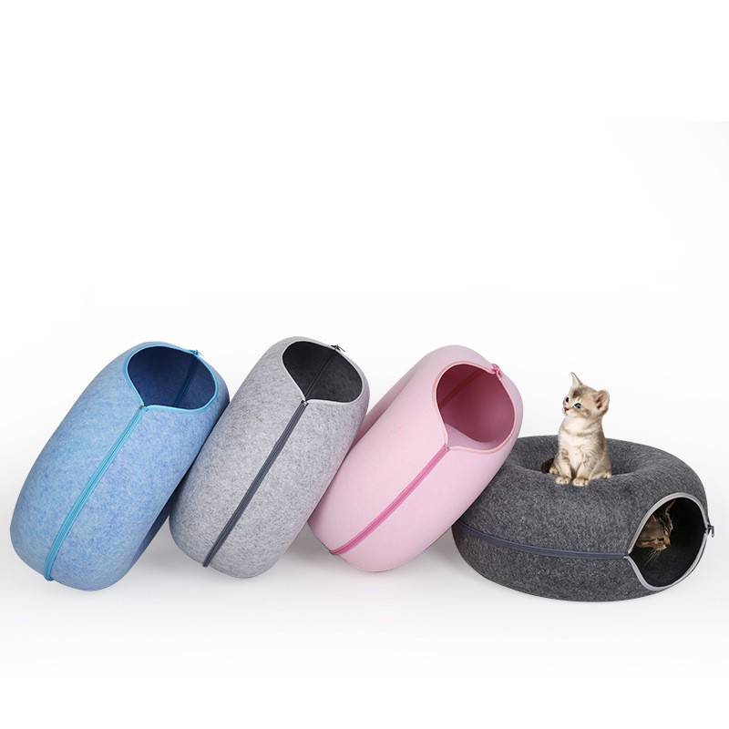 Four Seasons Available Cat Round Felt Pet Nest - 𝓢𝓱𝓸𝓹𝓵𝓮𝓬𝔂