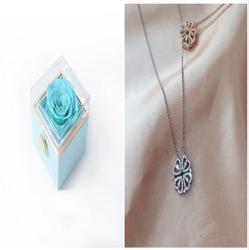 Explosive Style Detachable Deformed Four-leaf Clover Necklace For Women A Multi-wearing Zircon Small Love Short Clavicle Chain - 𝓢𝓱𝓸𝓹𝓵𝓮𝓬𝔂