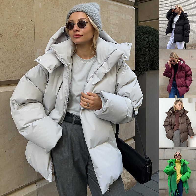 Fashion Coat With Removable Hood Cotton Jacket Winter Warm Windproof Loose Cotton Jacket Loose Parka Outerwear Clothing - 𝓢𝓱𝓸𝓹𝓵𝓮𝓬𝔂