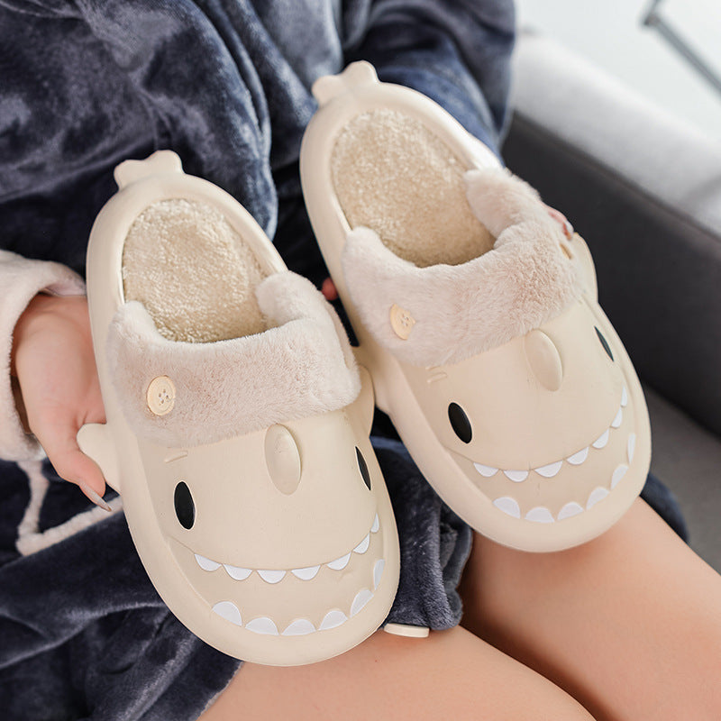 Winter Shark Shoes House Slippers With Button EVA Couple Slippers - 𝓢𝓱𝓸𝓹𝓵𝓮𝓬𝔂