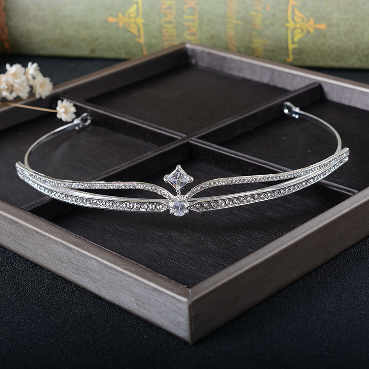 Simple Rhinestone Silver Headband Crown - 𝓢𝓱𝓸𝓹𝓵𝓮𝓬𝔂
