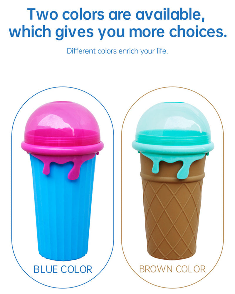 500ml Large Capacity Slushy Cup Summer Squeeze Homemade Juice Water Bottle Quick-Frozen Smoothie Sand Cup Pinch Fast Cooling Magic Ice Cream Slushy Maker Beker Kitchen Gadgets - 𝓢𝓱𝓸𝓹𝓵𝓮𝓬𝔂
