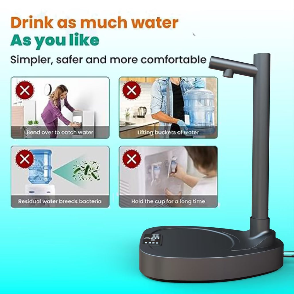 Added Extension Tupe Water Dispenser Automatic Water Bottle Desktop Rechargeable Water Dispenser With Stand - 𝓢𝓱𝓸𝓹𝓵𝓮𝓬𝔂