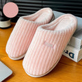 Solid Color Simple Cotton Slippers Winter Non-slip Home Warm Plush Slippers Household Indoor Couple Women's House Shoes - 𝓢𝓱𝓸𝓹𝓵𝓮𝓬𝔂