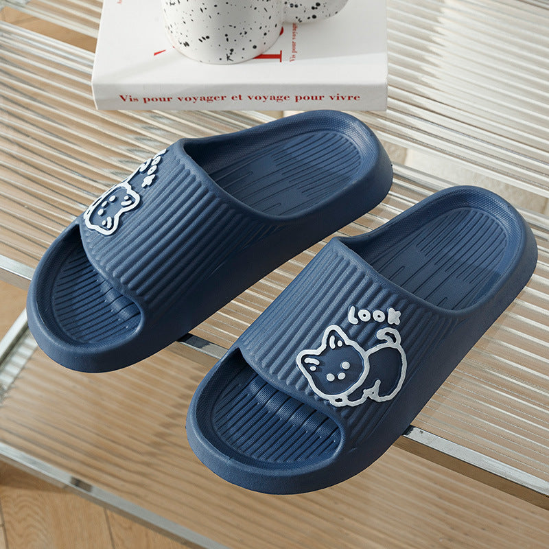 Cute Cat Slippers Summer Women Home Shoes Bath Thick Platform Non-Slip Slides Indoor Outdoor - 𝓢𝓱𝓸𝓹𝓵𝓮𝓬𝔂