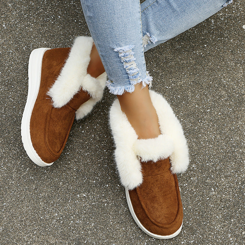 Snow Boots Warm Winter Shoes Plush Fur Ankle Boots Women - 𝓢𝓱𝓸𝓹𝓵𝓮𝓬𝔂