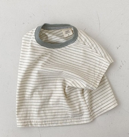 Korean Style Baby Casual Striped Short-sleeved T-shirt - 𝓢𝓱𝓸𝓹𝓵𝓮𝓬𝔂