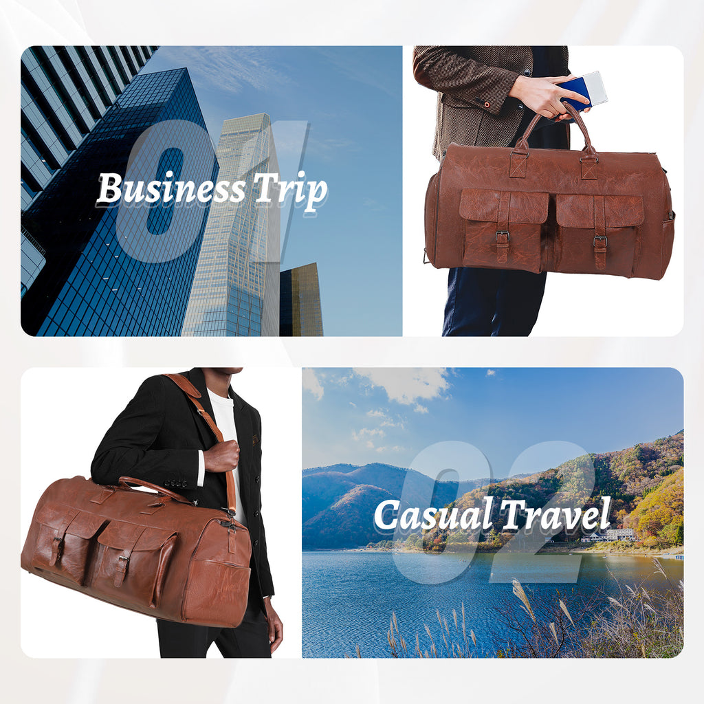 Large Capacity Men's Leather Suit Storage Bag - 𝓢𝓱𝓸𝓹𝓵𝓮𝓬𝔂