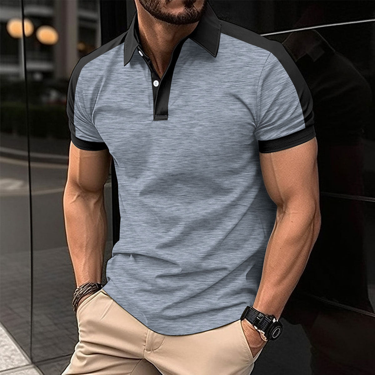 Men's Short Sleeve Business Shirt Summer Casual Polo Shirts - 𝓢𝓱𝓸𝓹𝓵𝓮𝓬𝔂