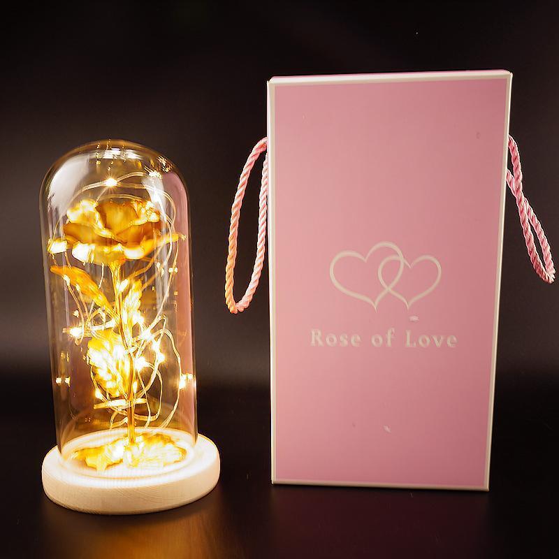 Enchanted Forever Rose Flower in Glass LED Light Christmas Decoration - 𝓢𝓱𝓸𝓹𝓵𝓮𝓬𝔂