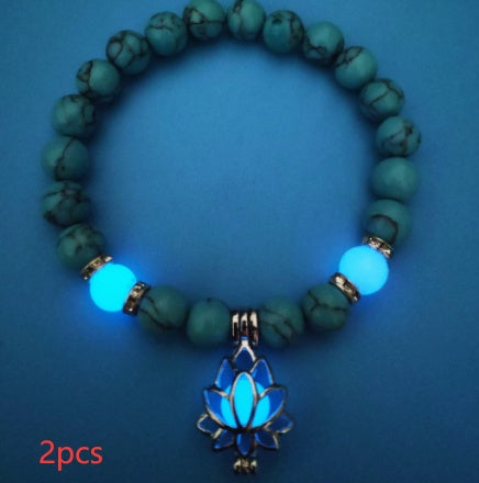 Energy Luminous Lotus Natural Stone Bracelet Yoga Healing Luminous Glow In The Dark Charm Beads Bracelet For Men Women Prayer Buddhism - 𝓢𝓱𝓸𝓹𝓵𝓮𝓬𝔂