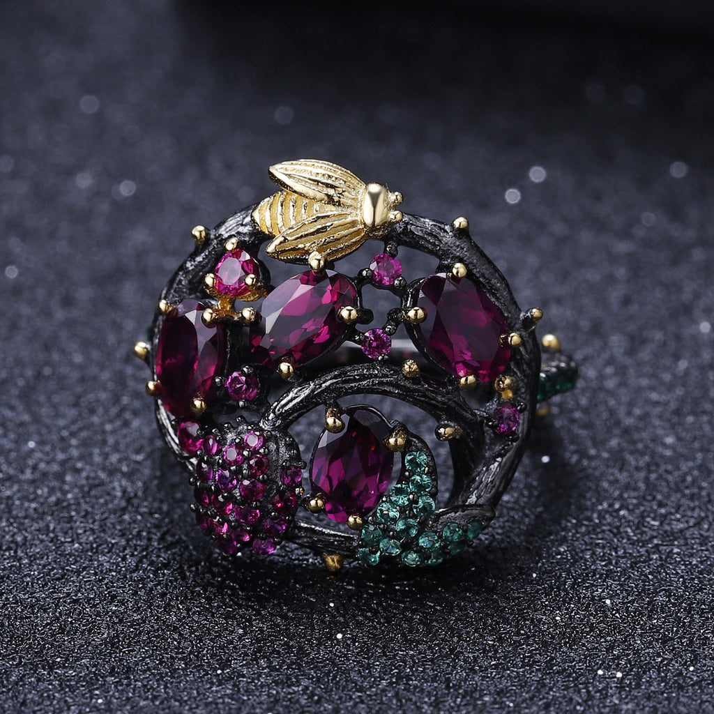 Secret Garden Designer Model Gemstone Ring - 𝓢𝓱𝓸𝓹𝓵𝓮𝓬𝔂