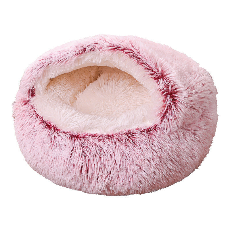 Deep Sleep Half-pack Semi-enclosed Dual-use Plush Round Pet Bed - 𝓢𝓱𝓸𝓹𝓵𝓮𝓬𝔂