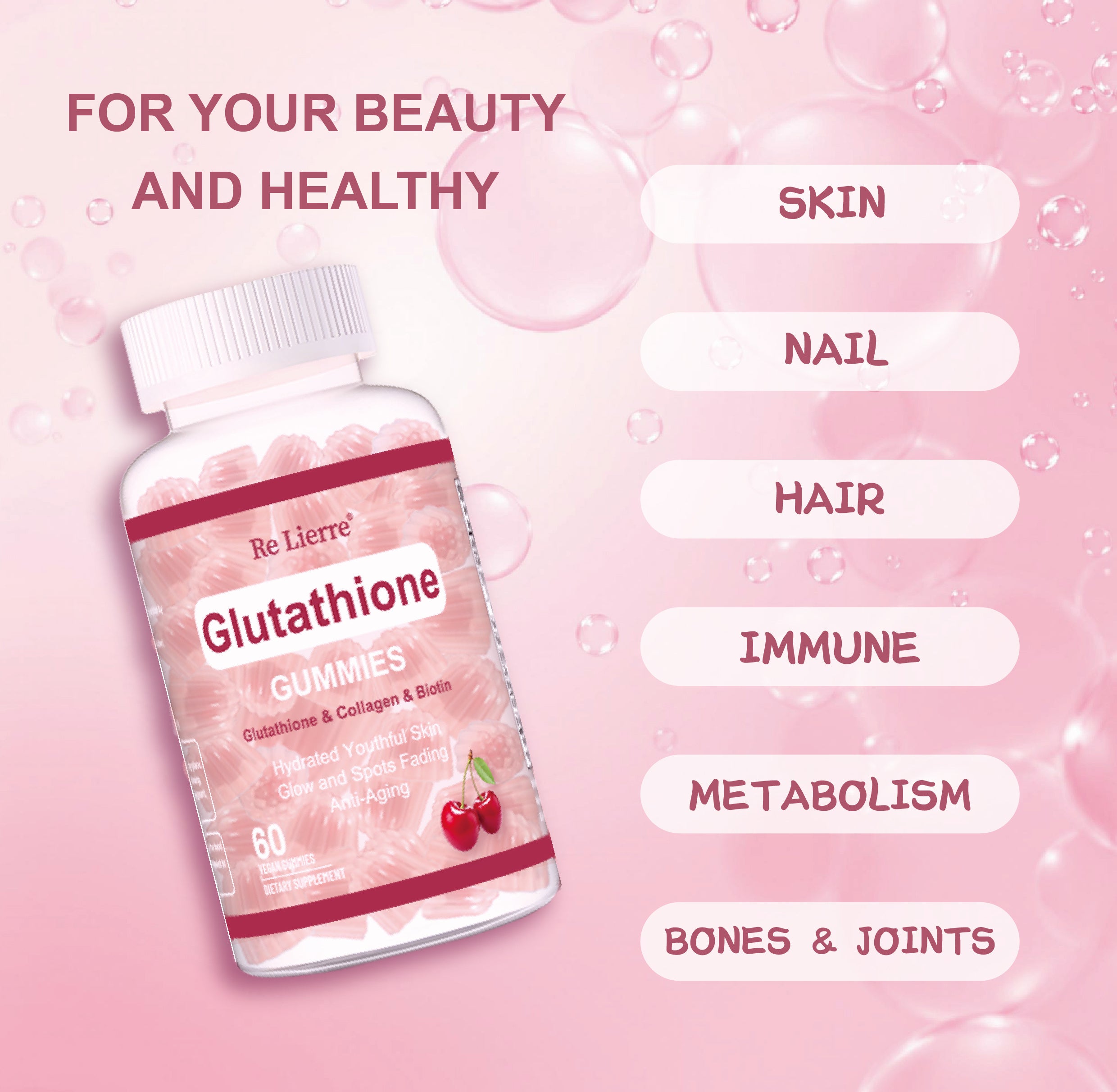 Glutathione Collagen Gummies  Cherry - 𝓢𝓱𝓸𝓹𝓵𝓮𝓬𝔂