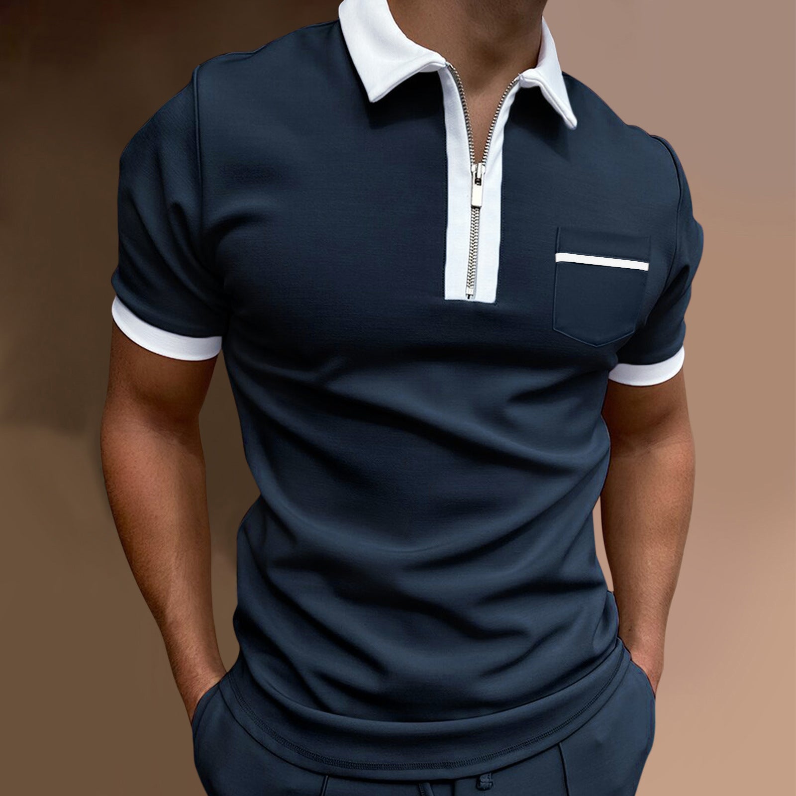 Men's Lapel Fashion Slim Pocket Men's T-Shirt POLO Shirt - 𝓢𝓱𝓸𝓹𝓵𝓮𝓬𝔂