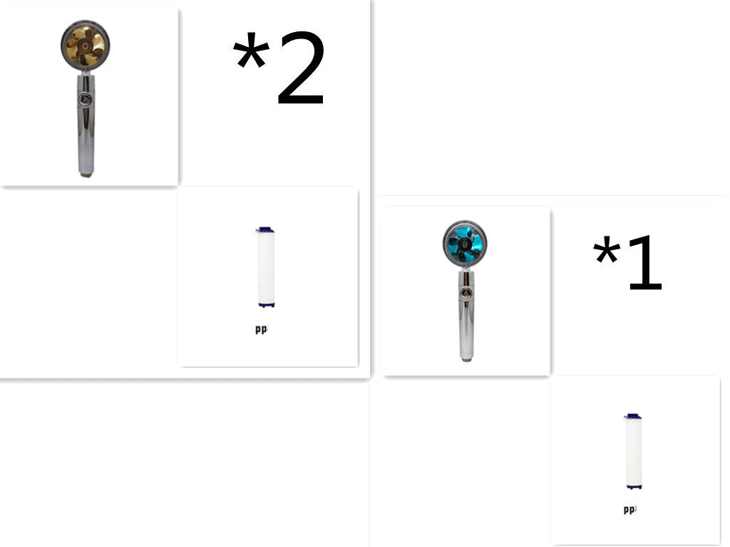 Shower Head Water Saving Flow 360 Degrees Rotating With Small Fan ABS Rain High Pressure Spray Nozzle Bathroom Accessories - 𝓢𝓱𝓸𝓹𝓵𝓮𝓬𝔂
