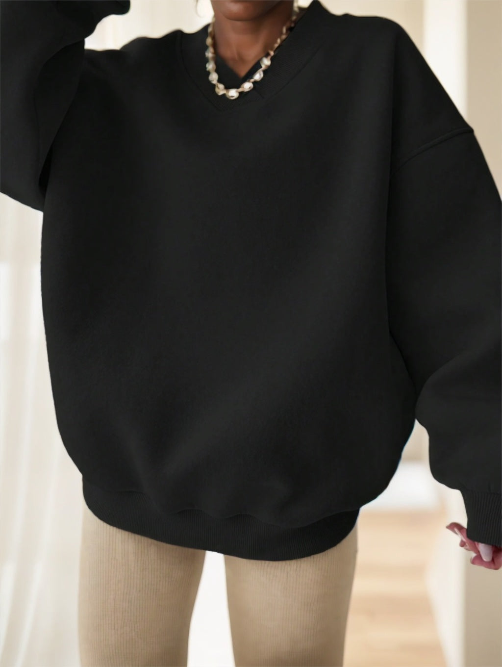Women's Solid Color Oversized Drop Shoulder Sweatshirt - 𝓢𝓱𝓸𝓹𝓵𝓮𝓬𝔂