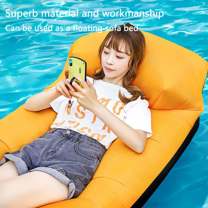 Camping Air Folding Lunch Break Net Celebrity Inflatable Mattress Lazy Sofa Recliner Single Portable Outdoor