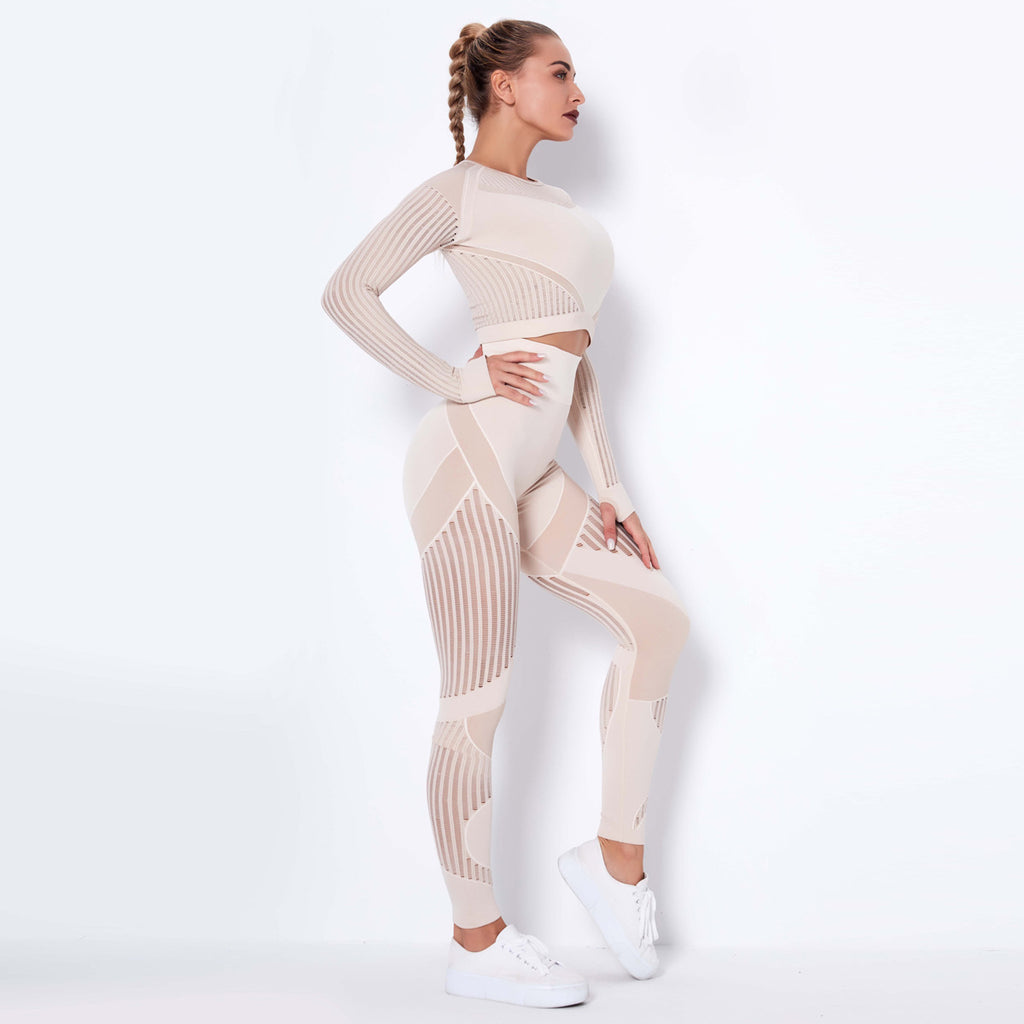 Seamless Knitted Absorbent Yoga Long-Sleeved Suit Yoga Wearsuit - 𝓢𝓱𝓸𝓹𝓵𝓮𝓬𝔂