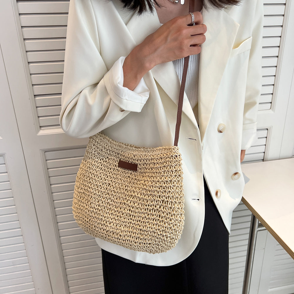 Niche Design Vacation Straw Tote Bag - 𝓢𝓱𝓸𝓹𝓵𝓮𝓬𝔂