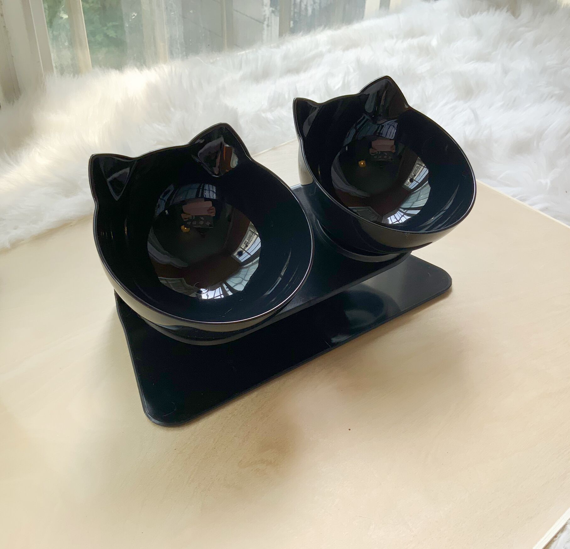 Non Slip Double Cat Bowl With Raised Stand Pet Food Cat Feeder Protect Cervical Vertebra Dog Bowl Transparent Pet Products - 𝓢𝓱𝓸𝓹𝓵𝓮𝓬𝔂