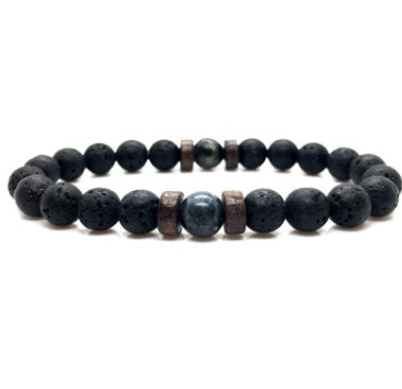 Personality Men's Black Volcanic Stone Bracelet - 𝓢𝓱𝓸𝓹𝓵𝓮𝓬𝔂