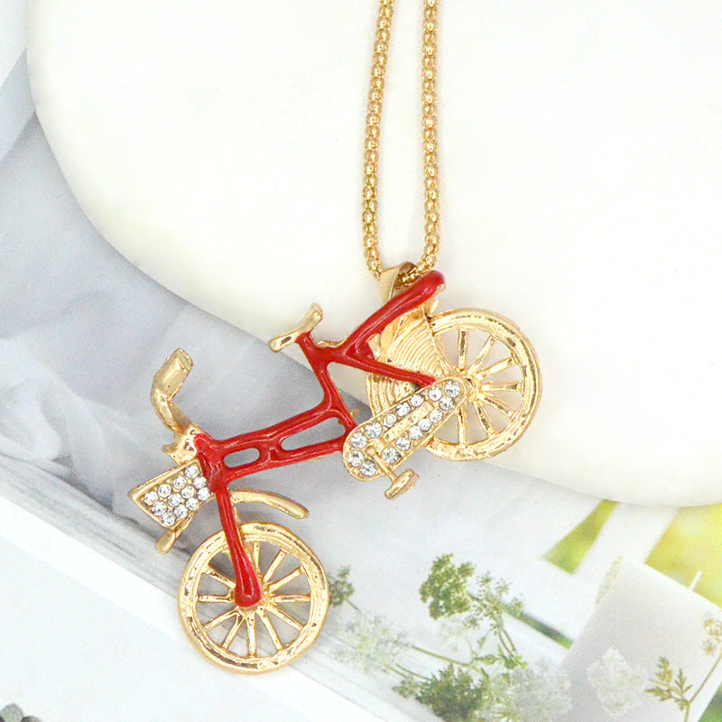 Oil Dripping Bicycle Crystal Sweater Chain Fashion - 𝓢𝓱𝓸𝓹𝓵𝓮𝓬𝔂