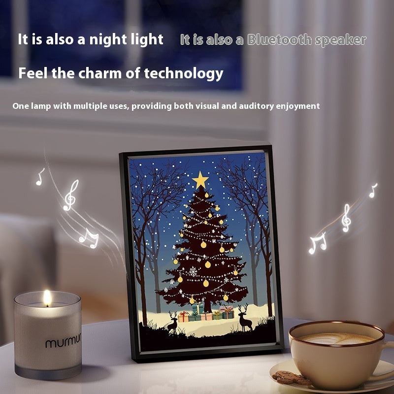 2024 New Luminous Speaker Christmas Tree Painting Bluetooth Speaker Desktop Ornament Gift Light And Shadow Art Lighting - 𝓢𝓱𝓸𝓹𝓵𝓮𝓬𝔂