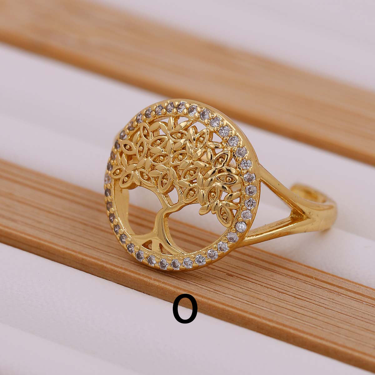 Tree Of Life Women's Ring Gold-plated Inlaid Zircon - 𝓢𝓱𝓸𝓹𝓵𝓮𝓬𝔂