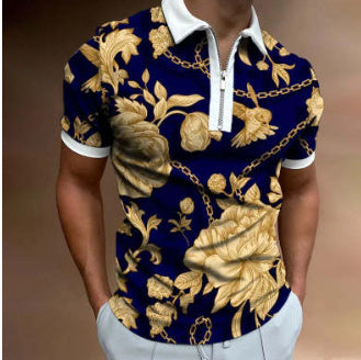 Men's POLO Shirt Striped Printed Short Sleeve T-Shirt Lapel Shirt - 𝓢𝓱𝓸𝓹𝓵𝓮𝓬𝔂