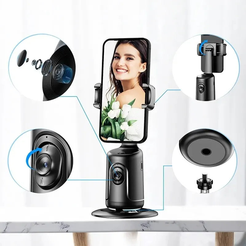 360 Auto Face Tracking Gimbal AI Smart Gimbal Face Tracking Auto Phone Holder For Smartphone Video Vlog Live Stabilizer Tripod - 𝓢𝓱𝓸𝓹𝓵𝓮𝓬𝔂